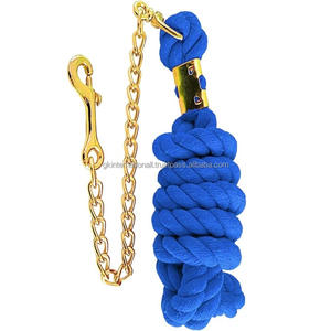 Laisse pour chien en coton robuste, faite à la main, tie-dye colorée, avec chaîne en laiton, pour chevaux et animaux de compagnie - Product Image 2