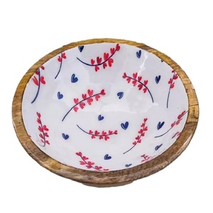 Tazón de madera esmaltada de diseño de calidad, tazón de madera esmaltada para ensalada, tazón de madera de mango, tazón de madera de acacia a un precio competitivo bajo. - Product Image 2