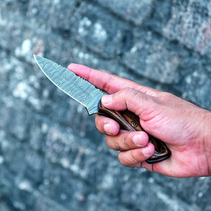 Handmade Industrial Grade Damascus Steel Hunting Knife Leather Sheath <b>Clip</b> Point Blade Straight Edge Outdoor Survival EDC Tool - Product Image 5