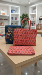 Sac pour ordinateur portable matelassé artisanal avec étui |   Imprimé floral moderne, tendance, imperméable, léger, pour les affaires |   Utilisation quotidienne au bureau - Product Image 3