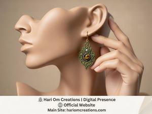 ต่างหูหินไทเกอร์อายทำมือแบบไมโครมาคราเม่ สไตล์โบโฮ ต่างหูหินธรรมชาติแบบห้อย เครื่องประดับทำมือ ขายส่ง - Product Image 4