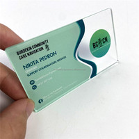 Individuelle Transparente Acryl-Visitenkarten mit Digitaldruck, Spiegel-LED, NFC und Leuchtfunktion, Blanko-Etikett