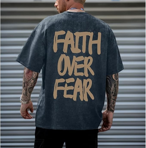 Custom Wholesale Supplier High Quality Oversized Streetwear Heavyweight Acid Wash Cotton Graphic Plus Size Eco-Friendly Men's - Product Image 6