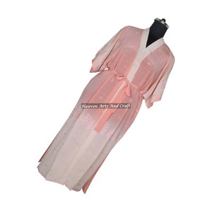 KL012 Abstract Women Blended Poly Silk Vintage Sari Kimono Long Jacket Autumn <b>Winter</b> Adjustable Drawstring Closure Quick Dry - Product Image 1