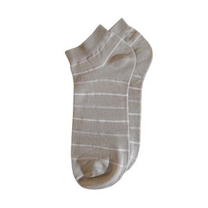 ถุงเท้าข้อสั้นลายทางสีเบจสีกากีคู่ลำลองผ้าฝ้ายฤดูร้อนระบายอากาศได้ดีป้องกันแบคทีเรียนุ่มสวมใส่ทุกวันผู้ชาย - Product Image 2