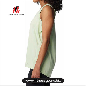 <b>Women</b> Solid Color O-Neck Tank <b>Top</b> Casual Breathable Knitted Polyester Regular Length - Product Image 3