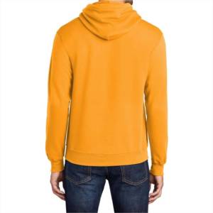 SEEBI Sports <b>Men's</b> <b>Orange</b> Hooded <b>Sweatshirt</b> Regular Fit Fleece Casual Pullover with Front Pocket 100% Cotton Eco-Friendly - Product Image 3