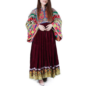 Afghan Traditional Dress With Intricately Ethnic Clothing Designed Embroidery Handcrafted Tribal Jewelry Afghan Kuchi Dress - Product Image 3