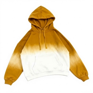 Men's Regular Fit Dip Dye <b>Heart</b> Pattern Hooded <b>Sweatshirt</b> Gradient Color Casual Knitted Hoodie French Terry 100% Cotton Winter - Product Image 4