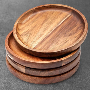 Assiettes en bois d'acacia de qualité supérieure, vaisselle, accessoires de dîner très demandés, assiettes en bois - Product Image 5