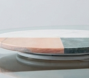 Elegant Round Marble Lazy Susan Turntable Triple Color <b>White</b> Pink Green Minimalist Kitchen Tableware Decor - Product Image 3