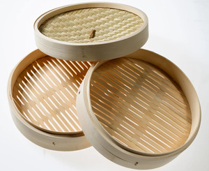 Vietnam Supplier Bamboo <b>Steamer</b> Cookware Natural Handmade Kitchen Basket Set for Restaurant Dimsum Dumpling Rice Cook Tools - Ma - Product Image 4