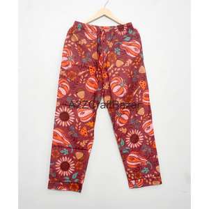 Ensemble de pyjama pour femmes en coton 100% vintage, luxueux, classique, floral, 2 pièces, taille élastique, manches longues, doux et lisse - Product Image 2