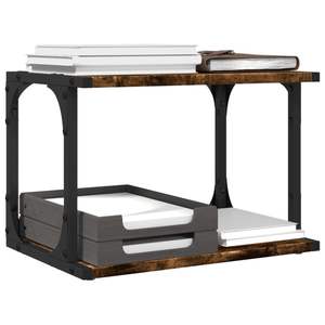 Support d'imprimante en bois d'ingénierie à deux niveaux en chêne fumé 16,1''x11''x13,2'' pour ordinateur portable - Product Image 6