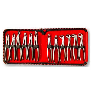 Ensemble de forceps d'extraction dentaire manuels en acier inoxydable, instruments chirurgicaux avec poignée ergonomique, 30 positions de mâchoire, Classe I - Product Image 1