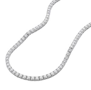 Collier tennis en or massif 14K 18K avec diamants de laboratoire brillants taille ronde en cluster, certifié IGI, bijoux de mariage raffinés, vente en gros - Product Image 1