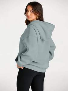 King Wears Winter Embroidered Zip-Up <b>Hoodies</b> Women Men <b>Couples</b> Fleece Solid Regular Fit 100% Organic Cotton 300g Breathable - Product Image 3