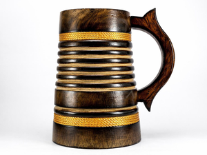 <b>Wooden</b> Beer Mug-100% Handcrafted Viking <b>Tankard</b>-Eco-Friendly Luxury-Includes Medieval Gift Sack Custom - Product Image 5