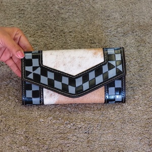 Venus Leather Were Designer Luxury Hand Tooled Carving Cowhide Wristlet Clutch <b>Wallet</b> <b>RFID</b> Protection Large Capacity Button - Product Image 1