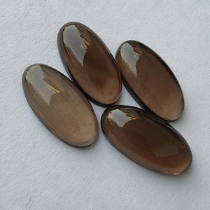 ควอตซ์สโมคกี้ธรรมชาติทรงรีขนาดใหญ่แบบคาโบชอง ด้านหลังแบน สำหรับทำเครื่องประดับ มีทุกขนาดให้เลือก - Product Image 6