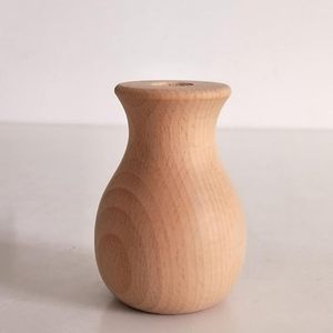 Jarrón Redondo de Bambú Moderno sin Acabado, Portaflores de Madera Lisa, Jarrón Decorativo para el Hogar - Product Image 1
