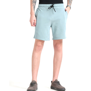 Pantalones Cortos Deportivos para Hombre, Cómodos, OEM ODM, Color Azul Menta Liso, Transpirables, con Logotipo Personalizado, Tela Suave al Tacto, 100% Algodón - Product Image 1