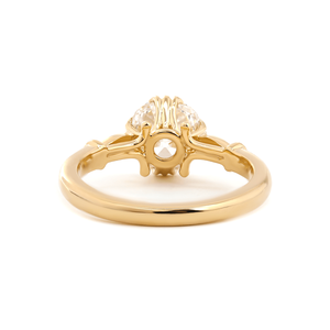 Bague en diamant de laboratoire 1,5 carat, or jaune 14 carats, style vintage, sertissage floral, certifiée IGI, bijoux en diamant cultivé en laboratoire, prix fabricant - Product Image 6