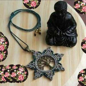 Bijoux à la mode Multi couleur fil macramé collier en laiton plaqué or arbre trouver Style bohème encerclant ensemble corde bijoux - Product Image 3