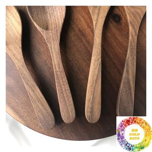 Cuillère en bois de noyer faite à la main, accessoire de cuisine naturel pour la salle à manger de style campagnard, décoration tropicale et collections de cadeaux spéciaux - Product Image 2