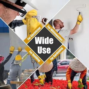 Gants de travail en cuir de vachette grainé fabriqués en usine, avec protection pour le pouce, durables pour le travail, la conduite et le jardinage - Product Image 6