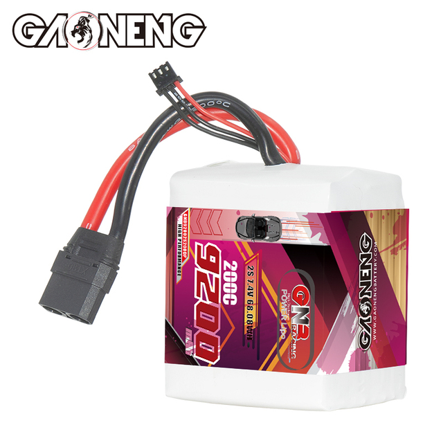 GNB GAONENG High Discharge200C Rating LiPo Battery 2S 7.4V XT90 9200mah Long Range Lipo Battery RC Car Drag Racing Drag Pack