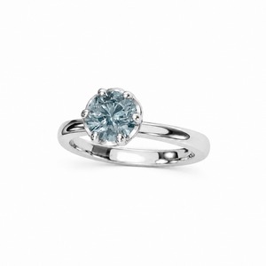 Anillo de Compromiso de Diamante Redondo de Corte Brillante Platino con Engaste Clásico de Garras, Joyería Fina para Mujer - Product Image 6