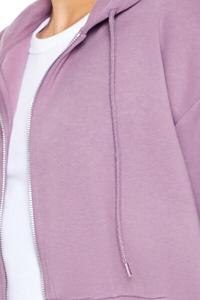 PUFFIN SPORTS Women's Hooded <b>Zip</b>-<b>Up</b> <b>Cropped</b> Sweatshirt Solid Color Full Sleeve Knitted Polyester Breathable Winter Lined Casual - Product Image 4