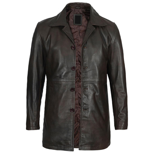 Waterproof Hooded <b>Slim</b> <b>Fit</b> Eco-Friendly Breathable <b>Men's</b> Custom Genuine Leather <b>Coat</b> Winter <b>Trench</b> <b>Coat</b> Blazer Style Woven - Product Image 1