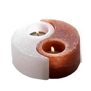 Porte-bougie en sel de l'Himalaya de forme naturelle, lampe décorative en cristal de roche - Product Image 2