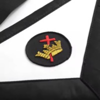 Patch de tablier maçonnique Single Star Trader avec broderie Croix Rouge et Couronne Dorée, accessoire formel MR-1009