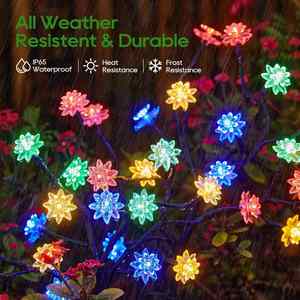 IP65 Waterproof Warm White Valentine Garden Outdoor Decorative Flower Lotus <b>LED</b> <b>Lights</b> with Flashing Modes Solar Powered - Product Image 3
