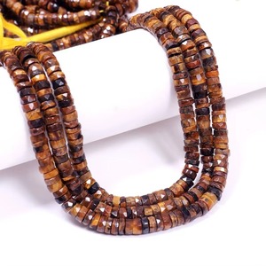 Cuentas de Ojo de Tigre Natural Heishi en Forma de Neumático, Precio al por Mayor, Cuentas de Piedras Preciosas Facetadas en Forma de Rueda de 6MM y 7MM para Suministros de Fabricación de Joyas - Product Image 1