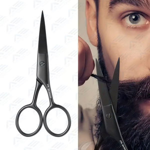 Stainless Steel <b>Beard</b> Hair Styling Instruments Hair <b>Care</b> Instruments Boar Bristle Brush Portable Black Comb <b>Beard</b> Small Scissors - Product Image 5