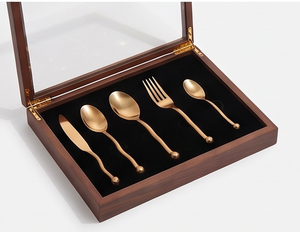 Modern Rose Gold Flatware <b>Set</b> 5-Piece Knife Spoon Fork <b>Cutlery</b> High Mirror Polish Rust Resistant Metal Handle Design For Home - Product Image 6