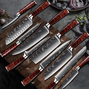 Professional Luxury Damascus Steel Kitchen <b>Knife</b> <b>Set</b> Resin Handle Professional Chef <b>Set</b> OEM Wholesale Factory - Product Image 2