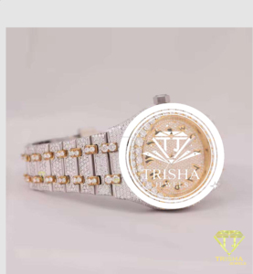 Reloj de Alta Gama con Incrustaciones de Moissanita, Diseño en Oro de Dos Tonos y Joyería Premium para Hombre - Product Image 3