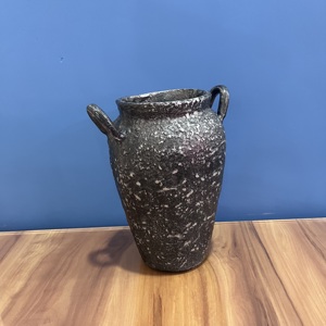 Artisan Design Decorative Aluminium <b>Vase</b> Home Decor Antique Finish From Uttar Pradesh FV595 - Product Image 6