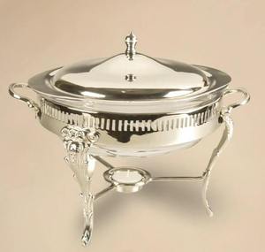 Round Stainless Steel Chafer Food Warmer with Lid and Fuel Base for Restaurant Use At Best Price - Product Image 6