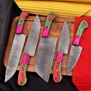 Hand Forged Damascus Steel Kitchen <b>Knife</b> <b>Set</b> Razor <b>Sharp</b> Wooden Handle Professional Chef <b>Set</b> Factory Supplier - Product Image 3