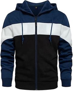 Sudadera con capucha con cremallera para hombre, prenda deportiva masculina con cremallera, de material de secado rápido y corte ajustado con sublimación promocional - Product Image 1