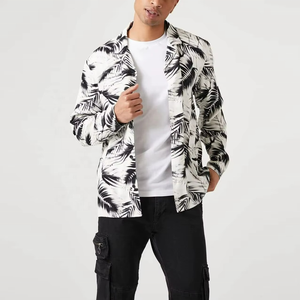 เสื้อเชิ้ตฮาวายลายดอกไม้ผ้าป๊อปลินย้อมสีแบบผูกโบว์ แขนยาวสำหรับผู้ชาย ผ้าถัก ระบายอากาศได้ดี เสื้อฤดูร้อนสำหรับผู้ใหญ่ - Product Image 5