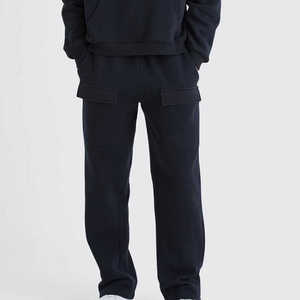 Conjunto Deportivo Informal para Hombre, con Capucha, Transpirable, de Forro Polar, Color Negro, Manga Larga, de Algodón, Corte Holgado, Cintura Elástica con Cordón Lateral - Product Image 6
