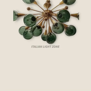 Lustre LED moderne de luxe en laiton, 14 globes, style Sputnik italien, pour suspension de plafond, salon, salle à manger - Product Image 2