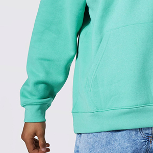 Sweat à capuche oversize décontracté pour homme, motif uni, en molleton 100 % coton, style streetwear, avec poche - Product Image 4
